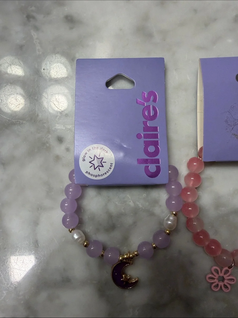 Claire's Lavender, Pink & Silver Charm Bracelet Set